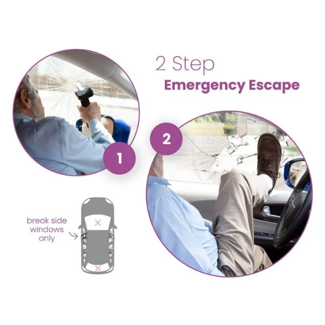 Car Emergency Assist Handle with Glass Breaker & Seat Belt Cutter - Image 5