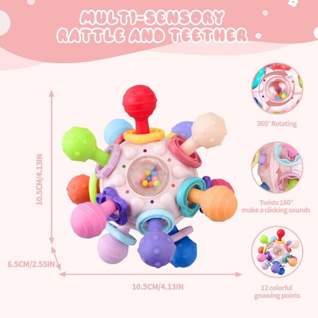 Rotating Rattle Ball & Silicone Teether - Image 5