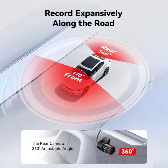 4K Dual Dash Cam Front and Rear with GPS, Wi-Fi, Night Vision, and 32GB Card - Image 5