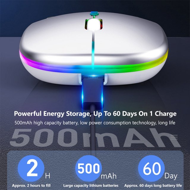 Rechargeable Bluetooth Wireless Mouse with Luminous Backlight - Image 3