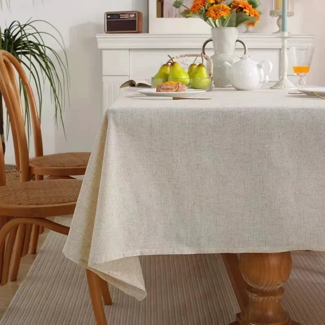 Linen Cotton Washable Tablecloth – Elegant Flax Fabric for Weddings, Home Parties, and Dining Banquets - Image 3
