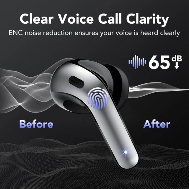 Bluetooth Wireless Earbuds with 60H Playback, LED Display, and 4 ENC Microphones - Image 6