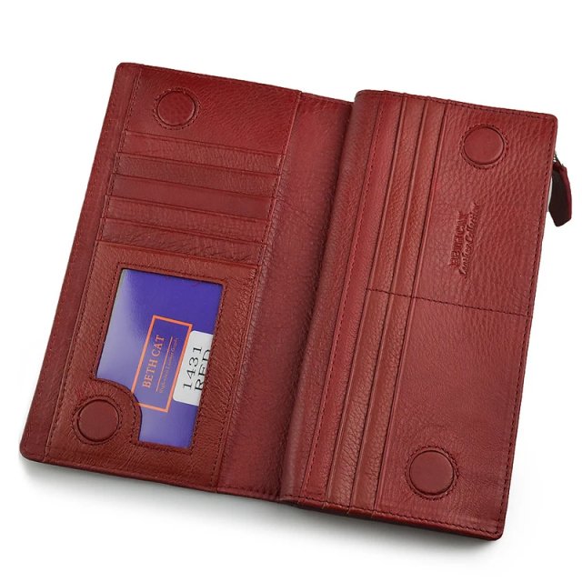 Luxury Genuine Leather Wallet – Long Size Card Holder - Image 4