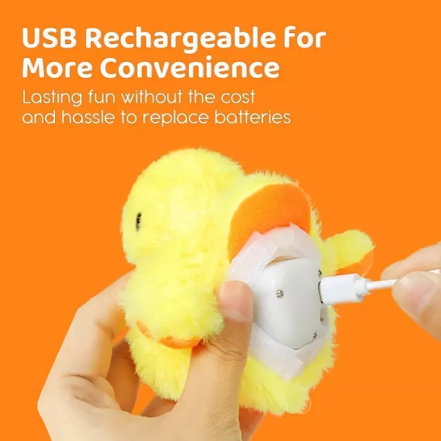 Interactive Flapping Duck Cat Toy - Rechargeable, Washable, with Catnip & Vibration Sensor - Image 4