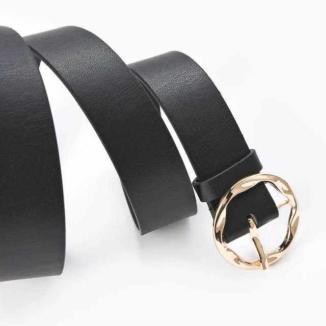 Stylish Animal Print Faux Leather Belt with Golden Buckle - Image 5