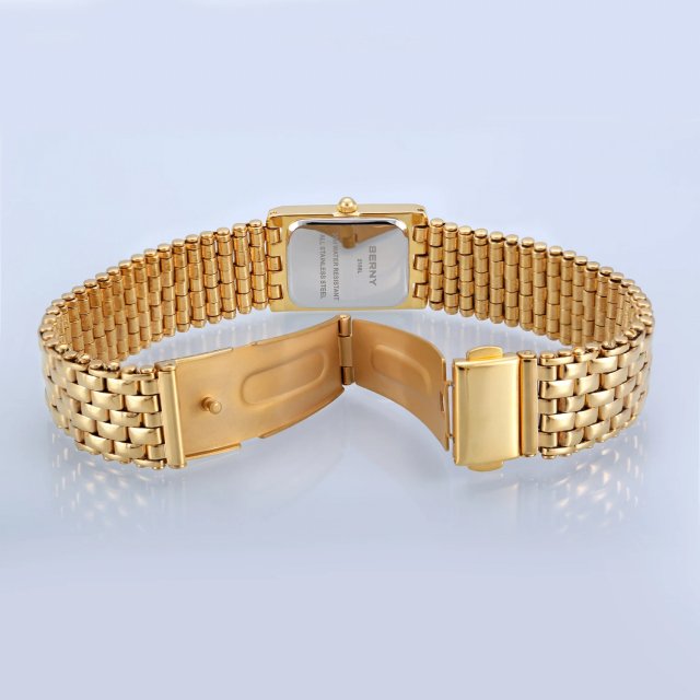 Gold Square Ladies Quartz Watch - Image 6