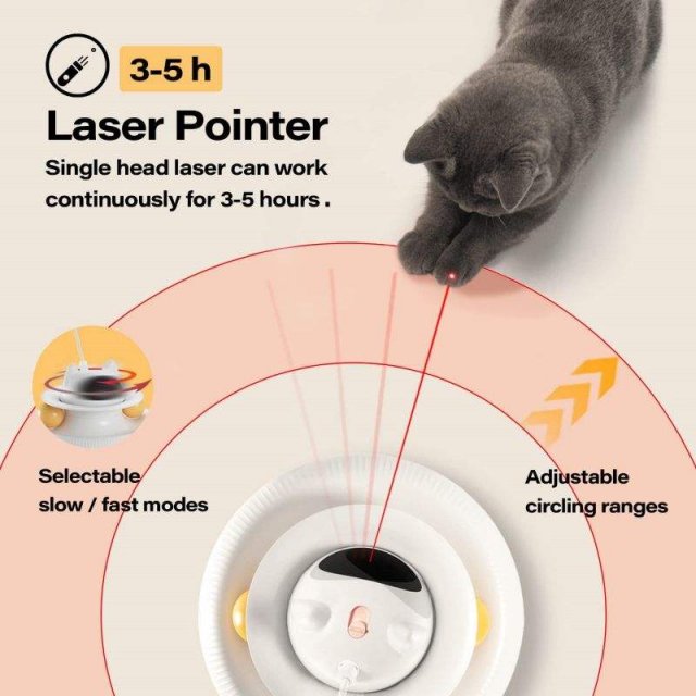 4-in-1 Interactive Cat Teaser Toy with Laser, Feather Stick, and Trackball - Image 3