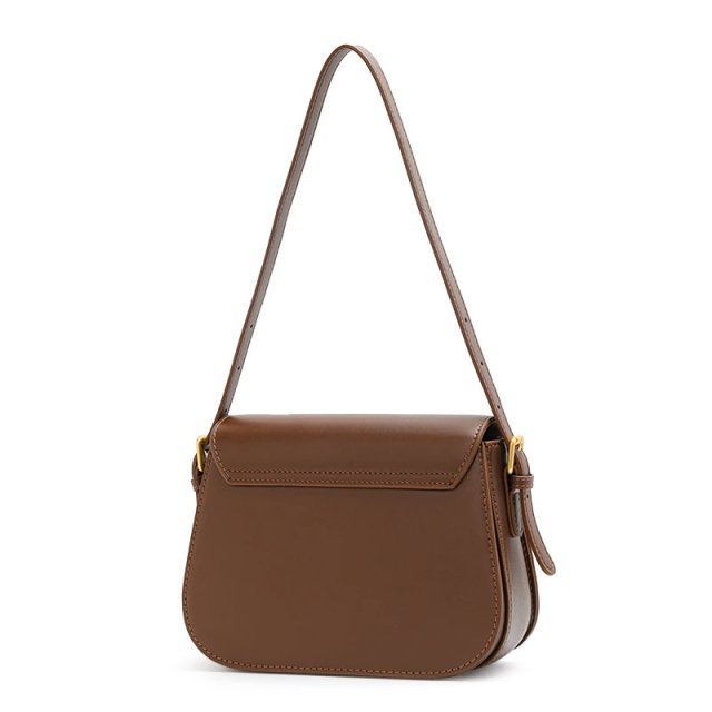 Stylish Women's Retro Square Shoulder Bag - Adjustable Cowhide Handbag - Image 5