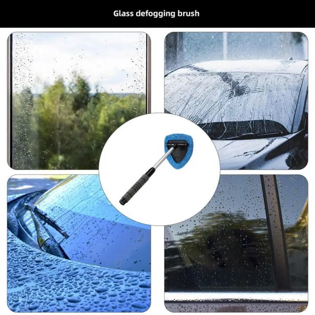 Telescopic Car Windshield Cleaner with Microfiber Pad and Detail Brush - Image 3