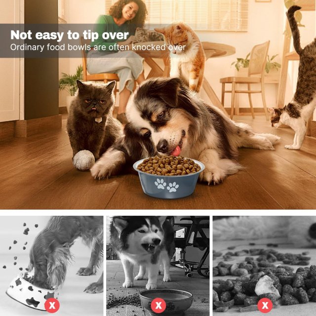 Non-slip Stainless Steel Dog Bowls for Small, Medium, and Large Pets - Image 4