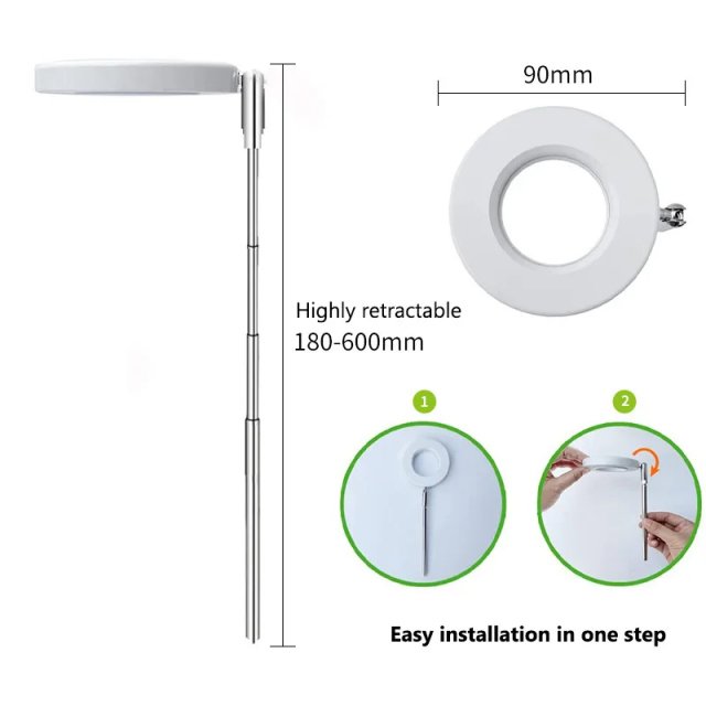 LED Angel Ring Plant Grow Light with Adjustable Height & Timer - Image 3