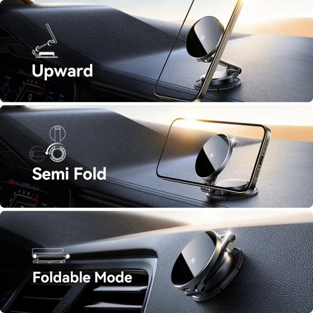 Magnetic Car Mount & Wireless Charger with 360° Rotation - Image 5