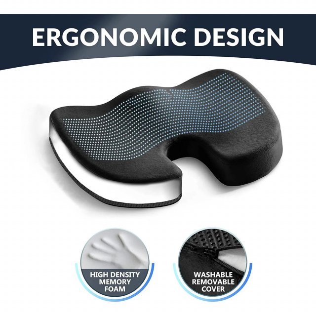 Non-Slip Gel & Memory Foam Coccyx Cushion - Image 7