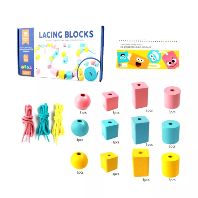 Wooden Lacing Beads Educational Toy - Image 6