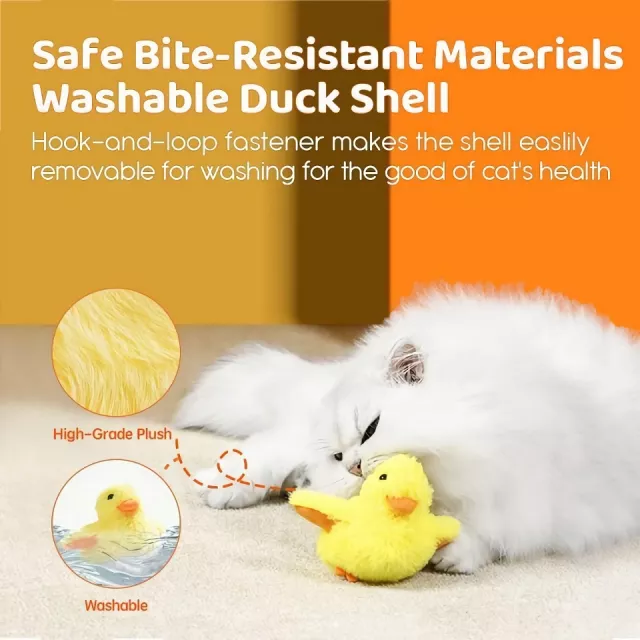 Interactive Flapping Duck Cat Toy - Rechargeable, Washable, with Catnip & Vibration Sensor - Image 6