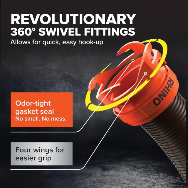 20' RV Sewer Hose Kit with 4-in-1 Adapter & Clear Elbow - Image 4