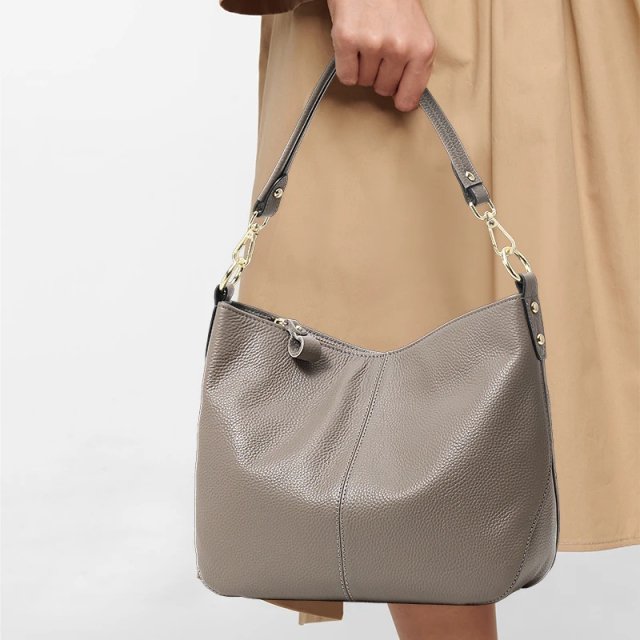 Large Capacity Leather Tote Bag – Soft Cowhide Shoulder Bag - Image 3
