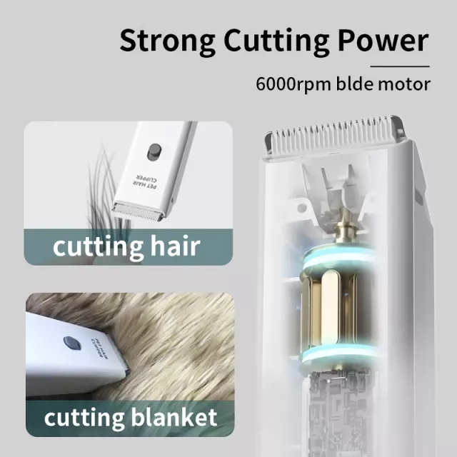 Rechargeable Low-Noise Pet Hair Trimmer for Professional Grooming - Image 4