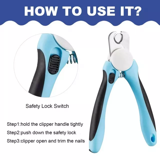 Stainless Steel Pet Nail Clippers with Safety Guard and Free Nail File - Perfect for Medium & Large Dogs - Image 3