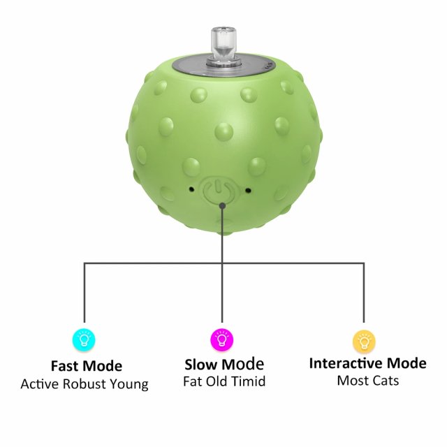 Interactive Motion-Activated Cat Toy with Rolling Ball, Teaser Tail, and Bird Sounds - Image 5