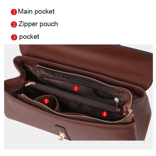 Genuine Leather Rectangular Crossbody Bag for Women – Large Capacity Cowhide Handbag - Image 3