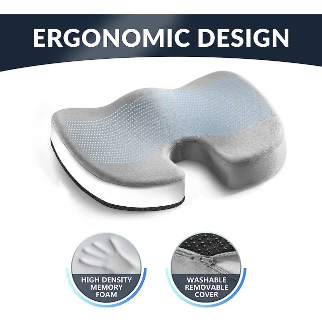 Non-Slip Gel & Memory Foam Coccyx Cushion - Image 6