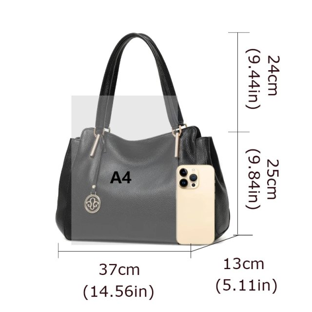 Genuine Leather Women's Large Capacity Tote Bag - Image 7
