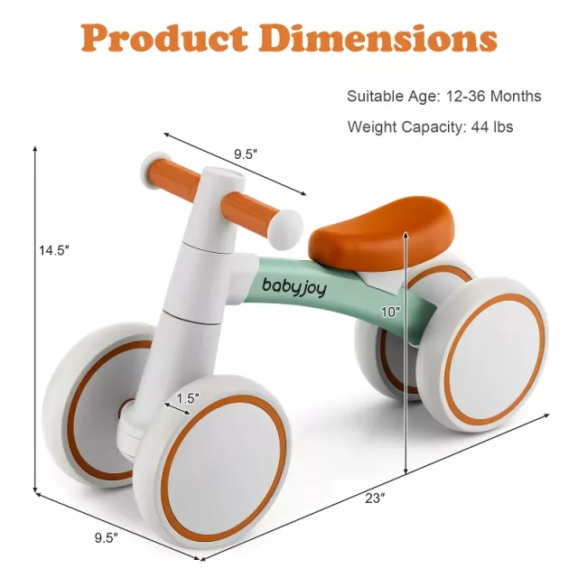 Baby Balance Bike with 4 Wheels - Image 5