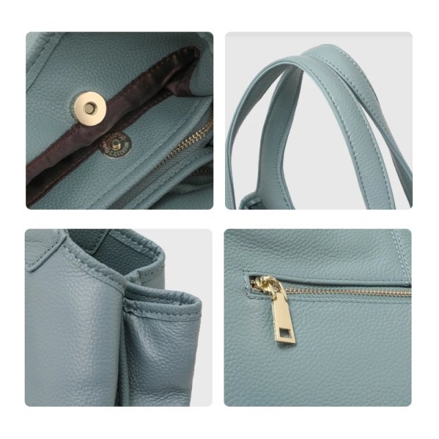 Genuine Leather Large-Capacity Tote Bag - Minimalist Cowhide Shoulder Handbag - Image 5