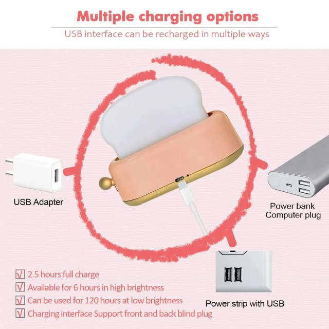 USB Rechargeable Toaster LED Night Light - Image 6