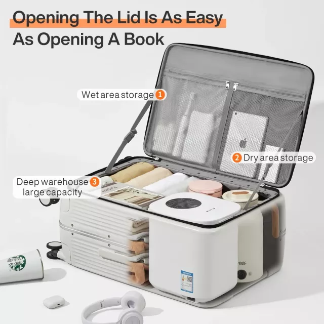 Aluminum Frame Carry-On Luggage with USB Port and Phone Holder - 24 Inch - Image 3