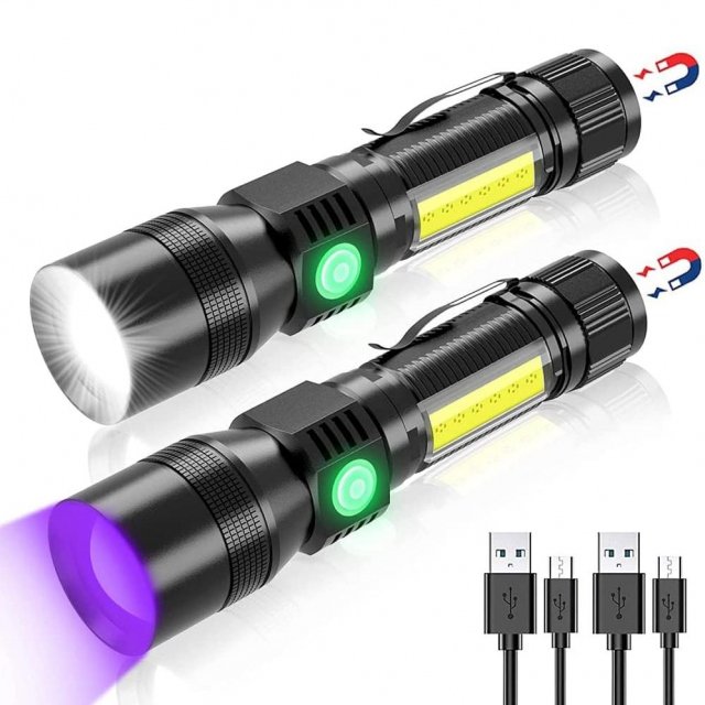 3-in-1 UV Black Light & Strong Beam Rechargeable Flashlight - Image 5