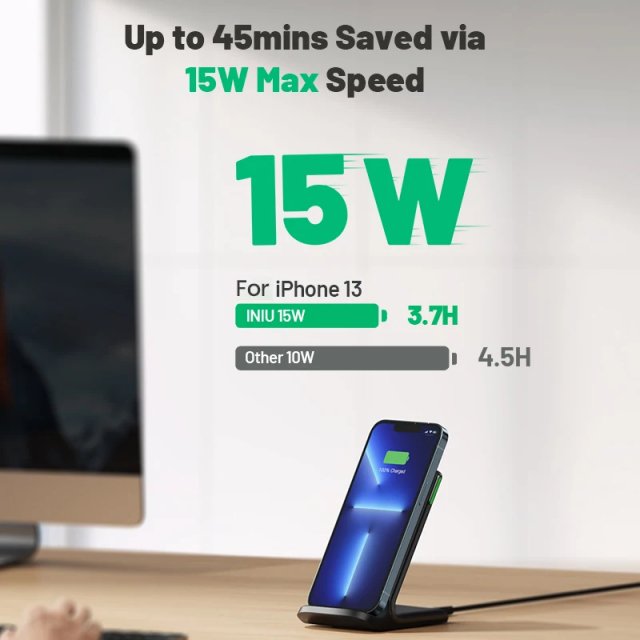 15W Wireless Fast Charging Stand for iPhone, Samsung, Google & More - Image 3