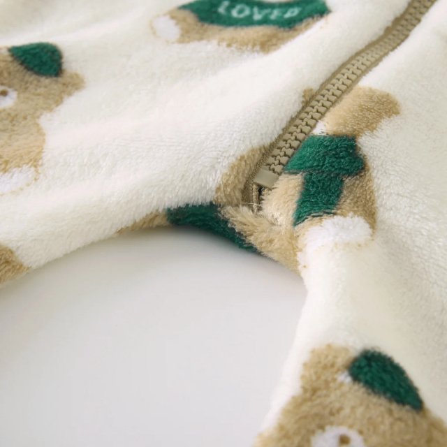 Adorable Bear Fleece Long Sleeve Winter Baby Romper – Cozy Zipper Toddler Jumpsuit - Image 4
