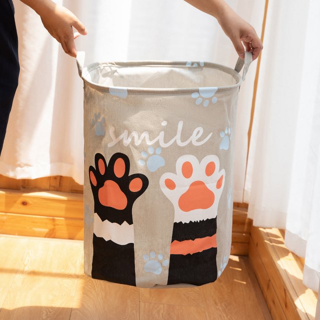 Foldable Cartoon Toy Storage & Laundry Basket – Cotton Linen Organizer - Image 3