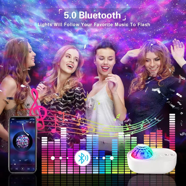 Starry Sky Projector Night Light with Bluetooth Speaker - Image 7