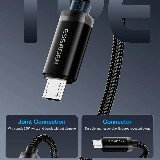 Essager 2-in-1 Micro USB & Type-C Fast Charging Cable - Image 4