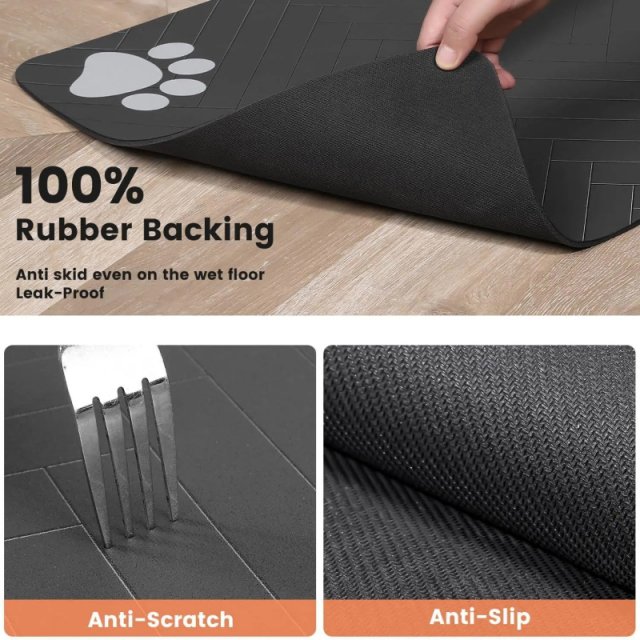 Absorbent Pet Feeding Mat with Waterproof Rubber Backing - Image 4