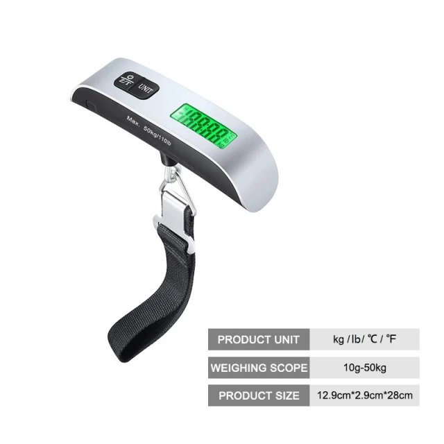 Portable LCD Digital Hanging Luggage Scale - Image 6