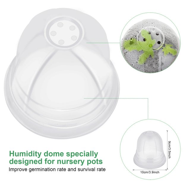 4-Inch Plant Nursery Pots with Humidity Domes - Image 4
