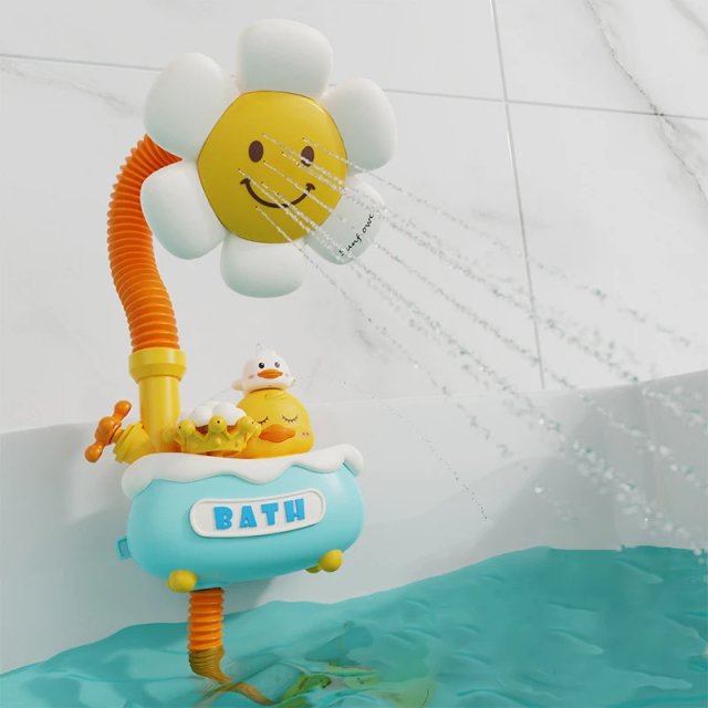 4-in-1 Baby Bath Toys with Sunflower Shower & Water Spray Sprinkler Set - Image 3