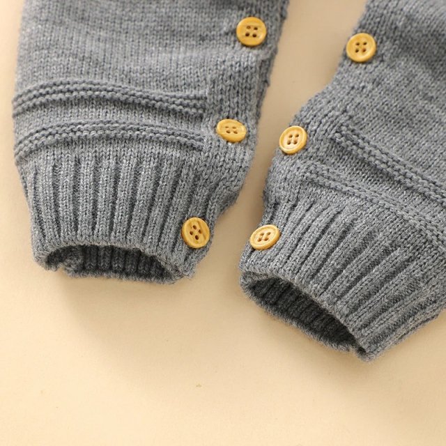 Adorable Knitted Baby Romper with 3D Rabbit Design - Image 3
