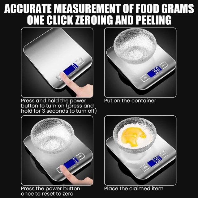 High-Precision 22lb/0.035oz Electronic Kitchen Scale for Baking - Image 5