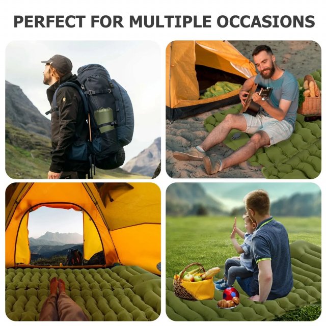 Thick Inflatable Camping Mattress with Built-in Pillow and Pump - Image 6