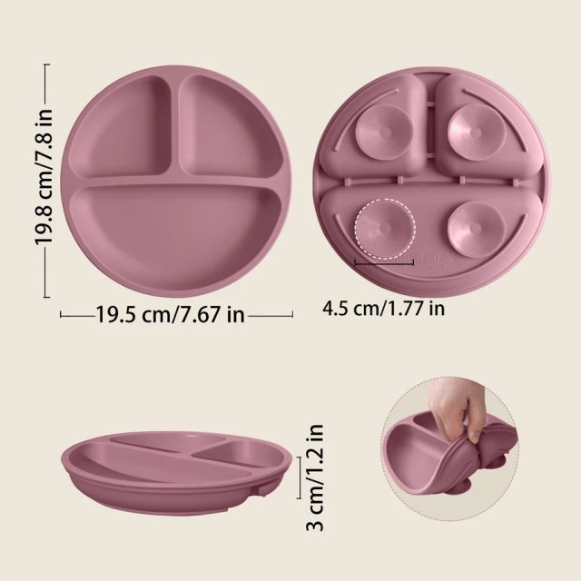 BPA-Free Silicone Suction Baby Plate - Image 6