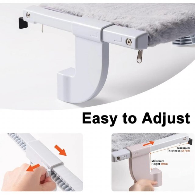 Adjustable Cat Window Bed with 2-Sided Cushion - Image 7