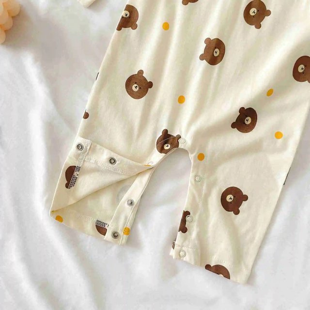 Unisex Baby Rompers Long Sleeve - Cute Bear Design, 100% Cotton - Image 6