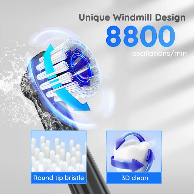 Rotating Electric Toothbrush with 4 Replacement Heads - Image 5