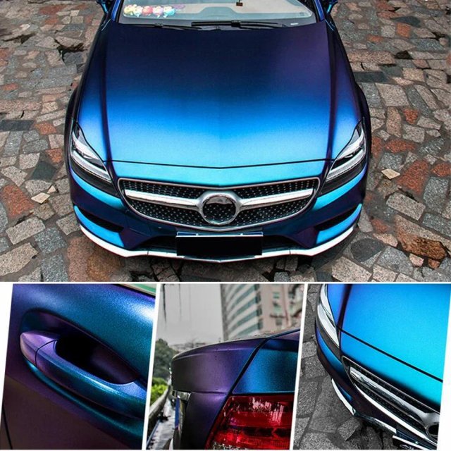Blue to Purple Chameleon Pearl Vinyl Wrap - Image 2