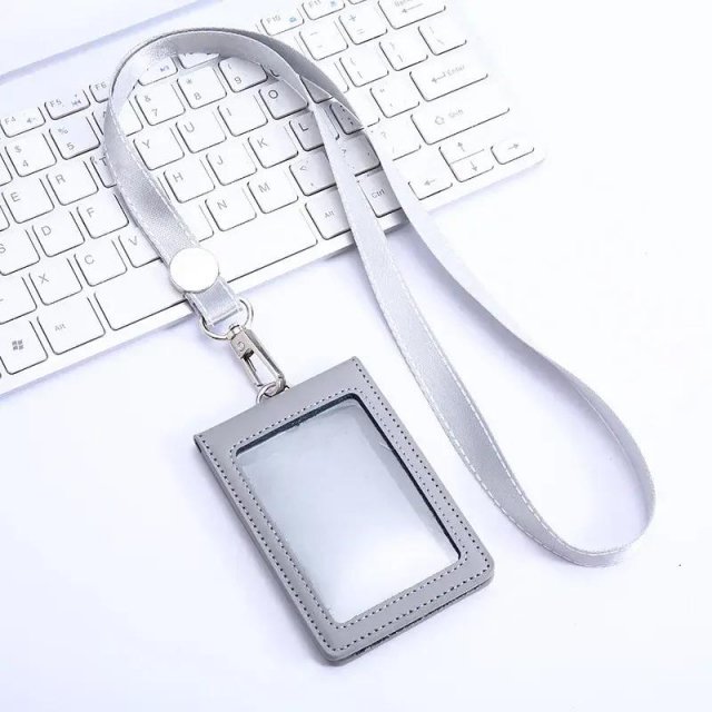 Leather ID Holder with Neck Strap - Image 6